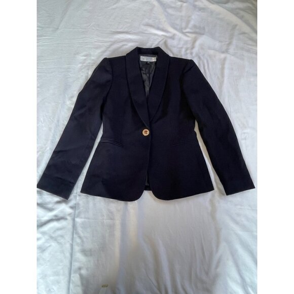 Tahari Classic Career Black Blazer Jacket Petite SZ 0P Single Gold Button #0609 - Picture 14 of 15